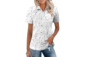 LOMON Womens Golf Polo Shirts Summer Short Sleeve 1/4 Zip Tops Moisture Wicking Casual Tennis Activewear with Pockets