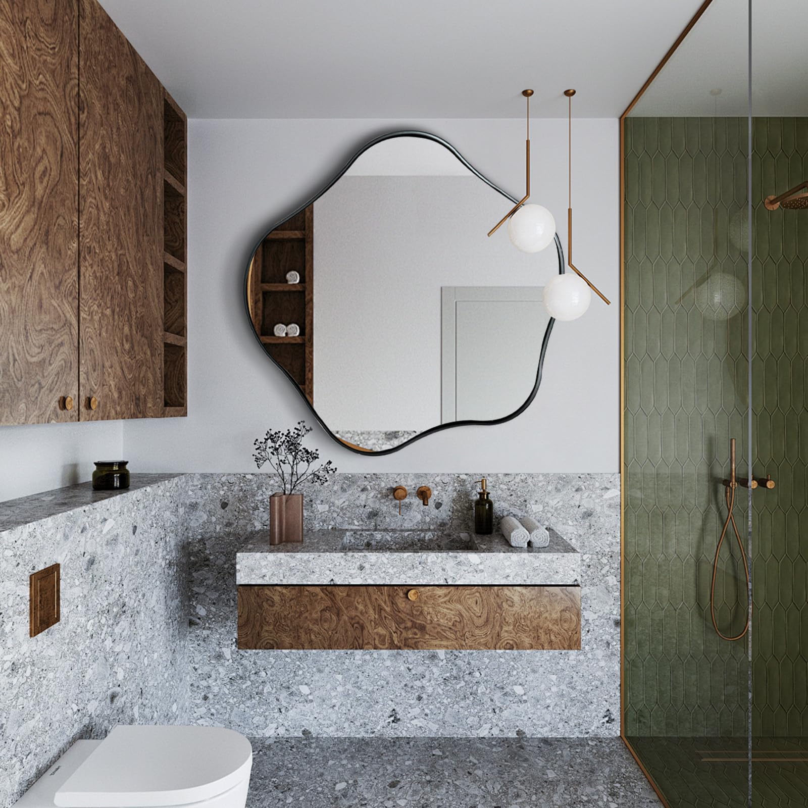 womilous Large Irregular Mirror, 35