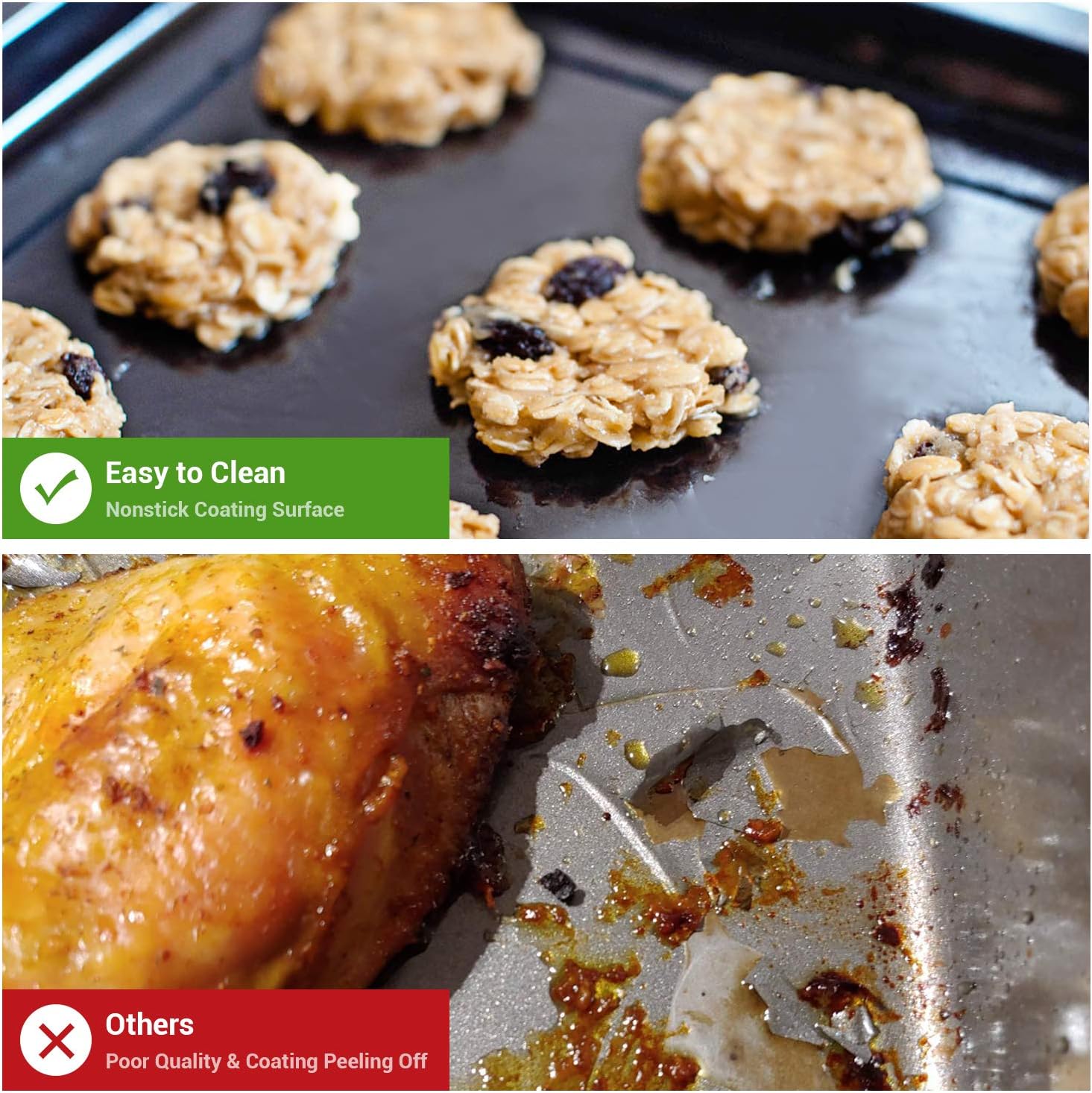 Nonstick Bakeware Set with Grips includes Nonstick Cake Pans/Muffin Pan/Cupcake Pan, Baking Pan Set with Red Handle, Carbon Steel (20PCS): Kitchen & Dining