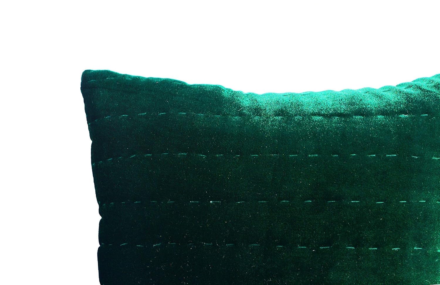 Emerald Green Velvet Throw Pillow Cover, Quilted Pillow