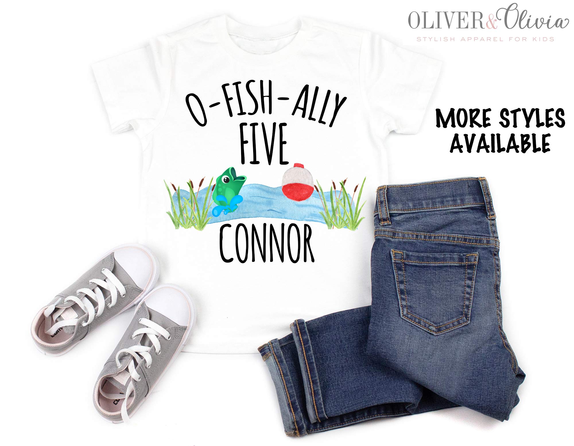 Custom Birthday Fishing Shirt 5th Birthday Fishing Shirt Fishing Theme Birthday Shirt Fish