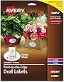 Avery Oval Labels for Home Organization, 1.5" x 2.5", 180 Glossy White Labels (22804)