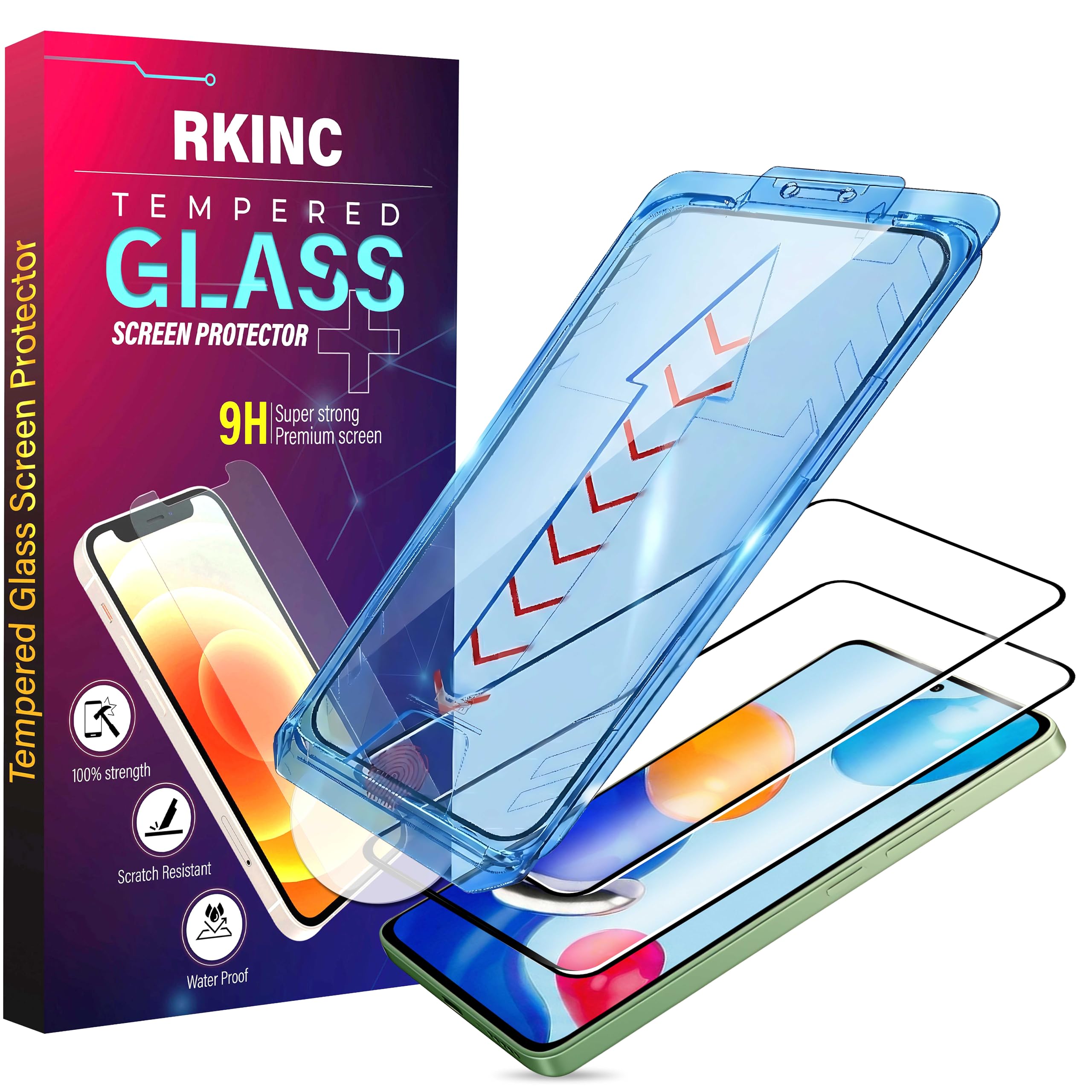 RKINC Screen Protector [2-Pack] for Google Pixel 10/10 Pro, 9/9 Pro [Automatic Installation] Tempered Glass HD [10X Military Grade Protection] Scratch-Resistant, Shatter-Proof