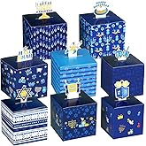 Yeaqee 32 Pcs Hanukkah Goodie Candy Boxes Chanukah Gift Holder Boxes Happy Hanukkah Treat Favors Holiday Gift Wrap Bags Bulk for Jewish Christmas Xmas New Year Celebration Decorations Party Supplies