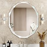 JACUKO Bathroom Mirrors for Over Sink, Round Frameless Mirrors for Wall, 30x36 Inch Beveled Bathroom Mirror, Bathroom Vanity Circle Mirror for Bedroom Living Room Entryway Home Decor