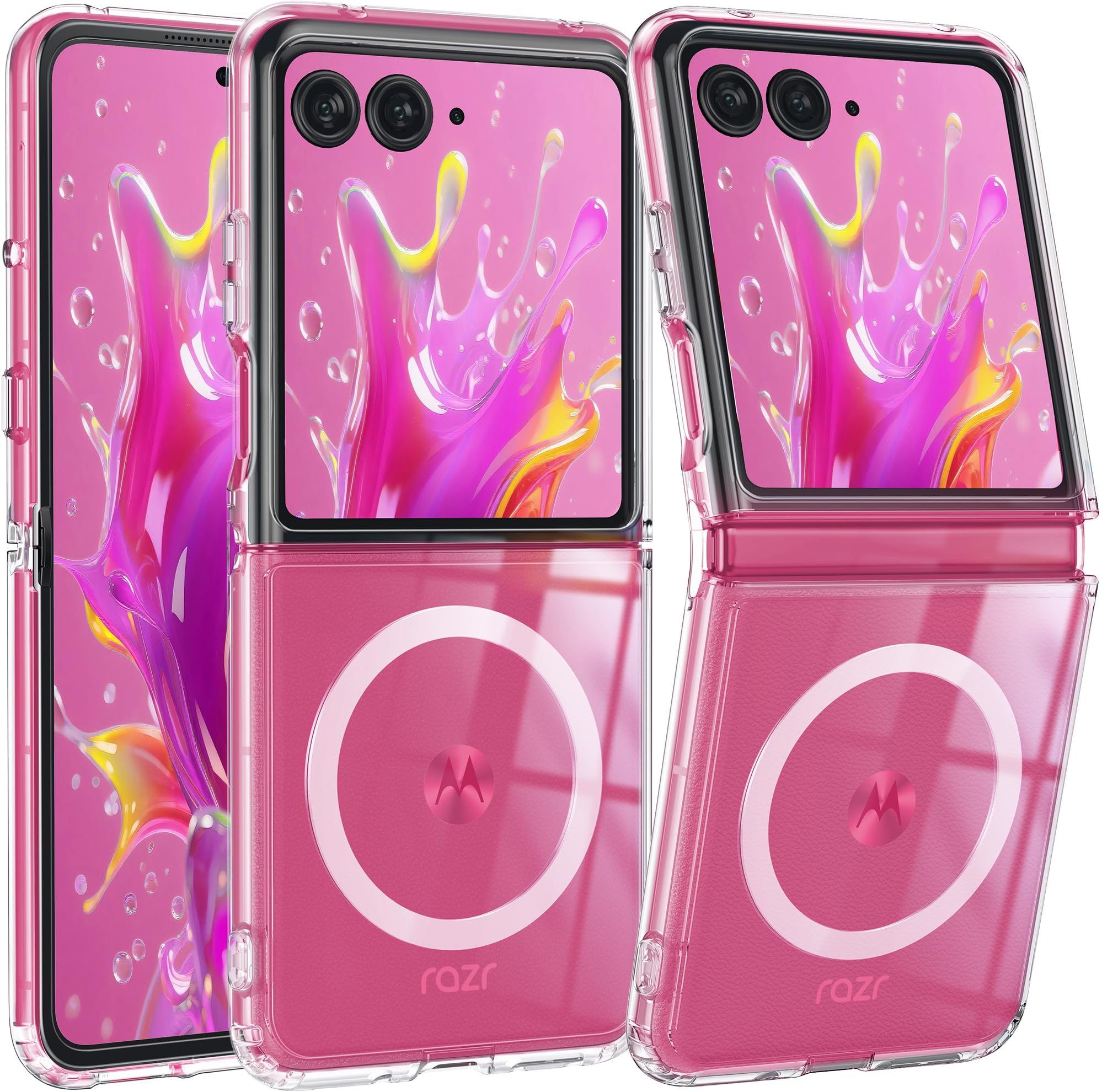 Photo 1 of FNTCASE for Motorola Razr-Ultra-2025 Magnetic Case: Lightweight Military Grade Drop Protection Anti Yellowing Cell Phone Cover Flexible Durable Rugged Shockproof TPU Crystal (Clear)