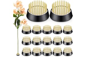 Kritkin 24 Pieces Flower Frogs Holder Mini Floral Round Flower Japanese Arranger Fixed Pin Holder for Arrangements Floral Plant Small Vase Ikebana Decoration Supplies Plant Fixation(1.34 Inch,Gold)