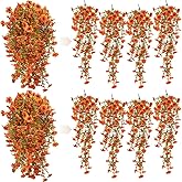 8 PCS Artificial Fake Hanging Flowers Plants for Outdoor Spring Decoration, Faux Silk UV Resistant Look Real Long Trailing Vines for Outside Garden Home Front Porch Door Patio Yard Balcony Decor