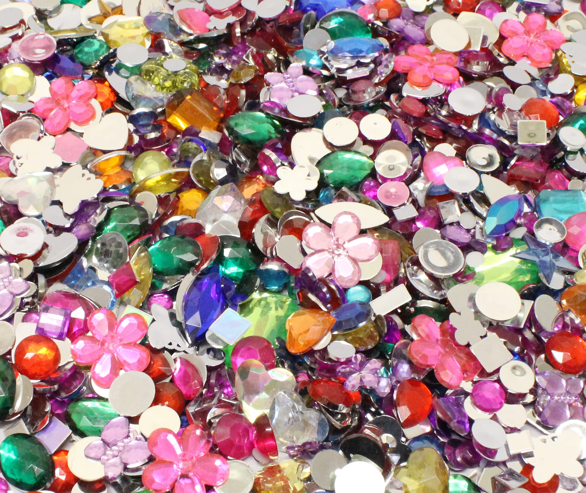 Bright Ideas Mixed Acrylic Jewels and Gemstones for Kids Arts and Crafts, Card Making, Crafting, Embellishments Small, Crown Sequins Mixed Colours and Sizes, Assorted 230g Bag. BI8072.
