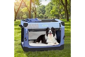 Gardner Pet Soft Collapsible Dog Crate - 36 Inch Portable Travel Dog Crate for Medium/Large Dogs Indoor & Outdoor, 3-Door Pet