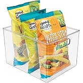 Linus Multi-Purpose Storage Bin with Handles for Kitchen, Pantry, Cabinet, Nursery, Crafts - 12" x 10" x 8", Clear