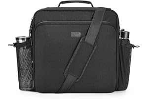 HINOOR 3 Inch 3-Ring Zipper Binder with Water Bottle Holder, D-Ring Zip Up Binder with Shoulder Strap, 700 Sheet Capacity, Compatible with 13" MacBook/Tablet, for School, Office (Black)