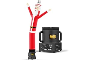LookOurWay Air Dancers Inflatable Tube Man Attachment | 7ft Tall Set | Wacky Waving Christmas Inflatables Tube Guy | Blower Included | Outdoor Holiday Decoration | Christmas Theme - Santa