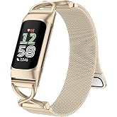 JKD X-Shape Metal Band Compatible with Fitbit Charge 6/ Charge 5 Bands for Women Men, Soft Stainless Steel Mesh Loop Strap Bracelet Wrist Band Replacement for Fitbit Charge 5/ Charge 6 Fitness Tracker