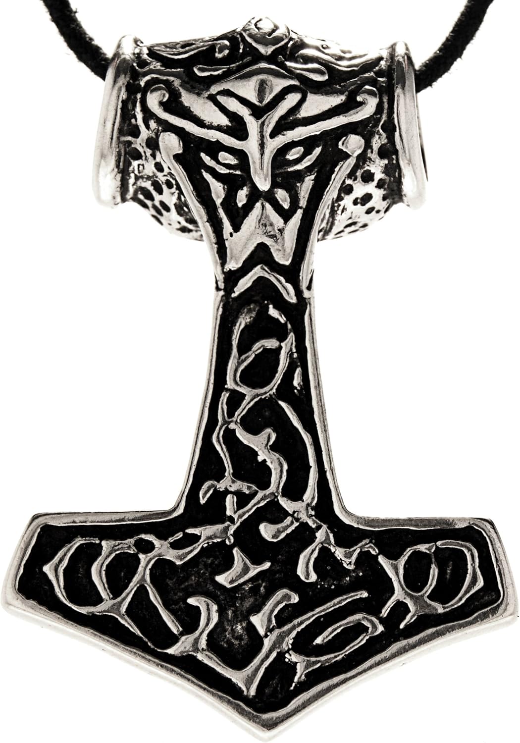 Large Thor's Hammer Pendant 925 Sterling Silver with Round Chain Made