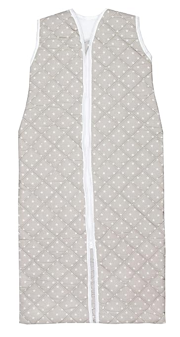 ZOLLNER® Babyschlafsack/Schlafsack für Babys/Schlummersack/Kleinkinderschlafsack wattiert, ohne Ärmel, Größe 110, Farbe grau 