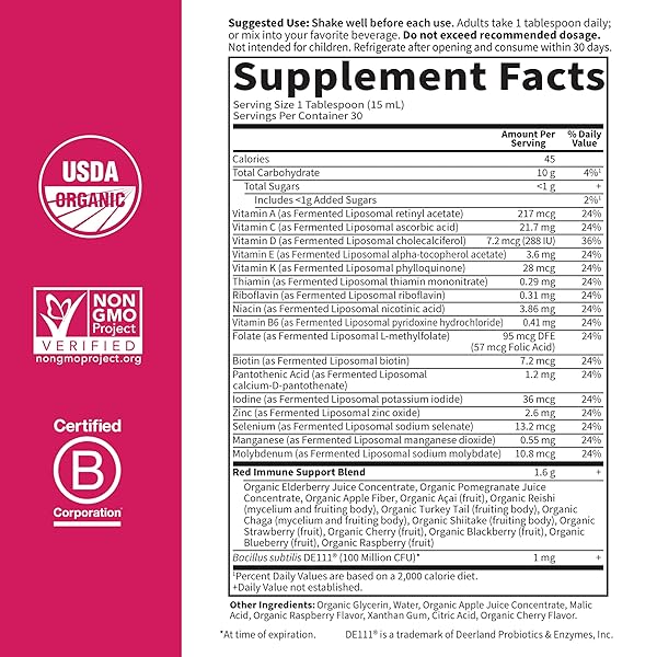 GARDEN OF LIFE SUPERFOODS SIPS, 30 SERVINGS, VITAMINS, PROBIOTICS, 13 ORGANIC SUPERFOODS, FUNCTIONAL MUSHROOMS, IMMUNE REDS, ONCE DAILY, ORGANIC, VEGAN, PRESERVATIVE-FREE, BERRY FLAVOR