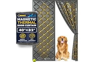 Flux Phenom Thermal Insulated Door Cover - Easy Install - Temperature Protection Barrier, Keeps Warm Air in, 50 Magnets for Secure Gap Free Closure, Magnetic Door Curtain for Winter - 40"x82"