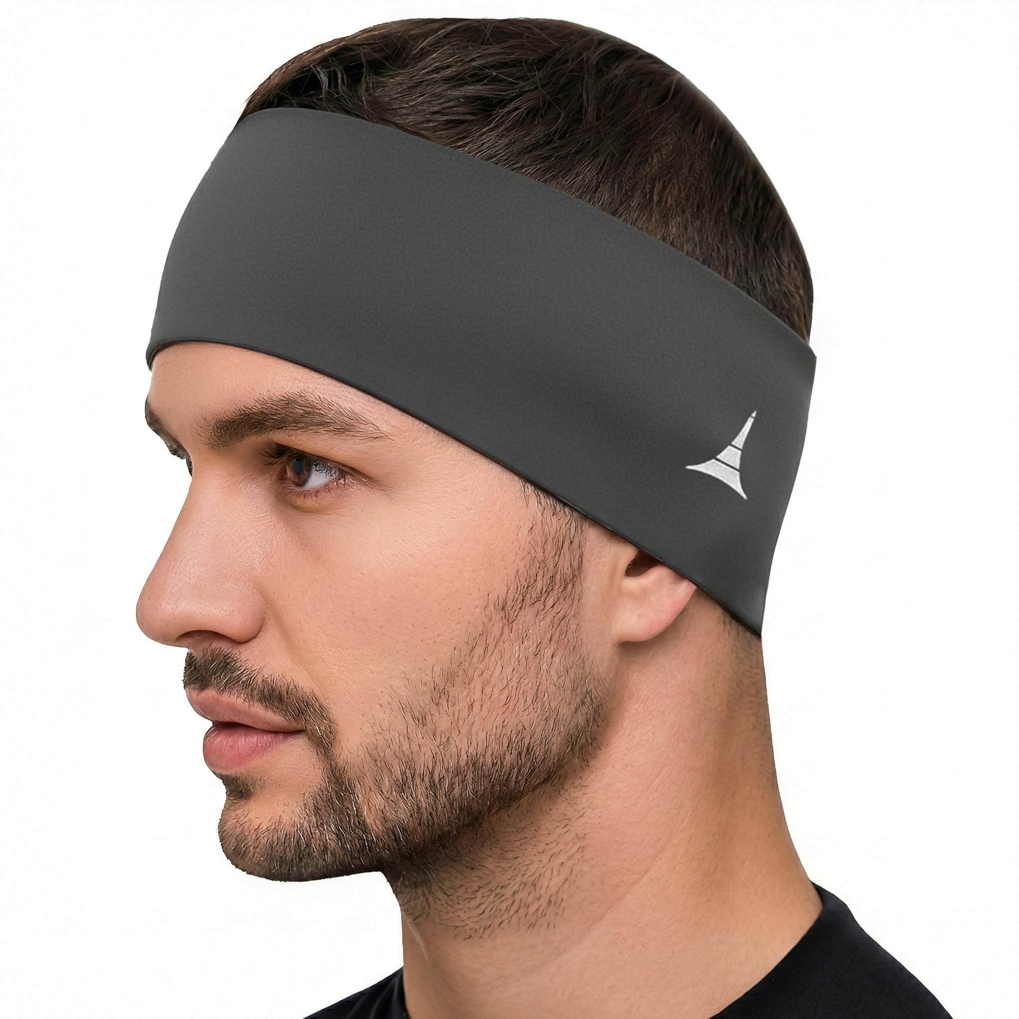 French Fitness Revolution - Stretchy Sports Headband for Men & Women - Guys Sweatband for Running, Cycling, Basketball, Yoga, Fitness - Moisture Wicking Workout Hairband - Made in Europe