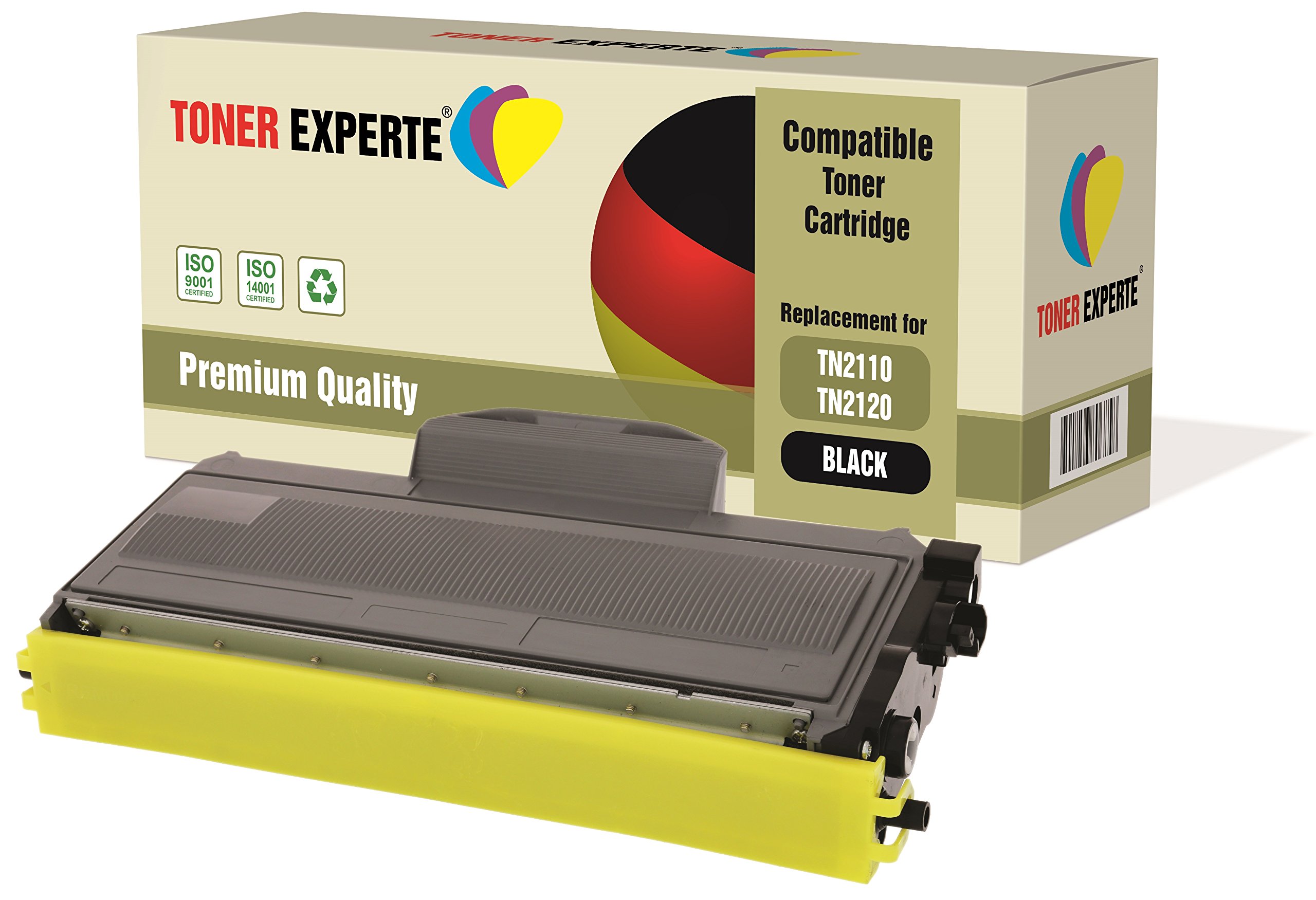TONER EXPERTE 2-Pack Compatible with TN2110 TN2120 Premium Toner Cartridges for Brother DCP-7030, DCP-7040, DCP-7045N, HL-2140, HL-2150, HL-2170, HL-2170W, MFC-7320, MFC-7340, MFC-7440N, MFC-7840W
