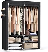 SONGMICS Fabric Wardrobe 45 x 127 x 176 cm with 2 Hanging Compartments