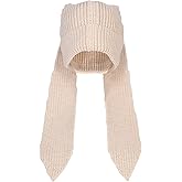 Knit Beanie Hats Cute Bunny Long Ears Funny Hat Fluffy Winter Cap Warm Knit Rabbit Crochet Skull Cap Outdoor Slouchy Hat