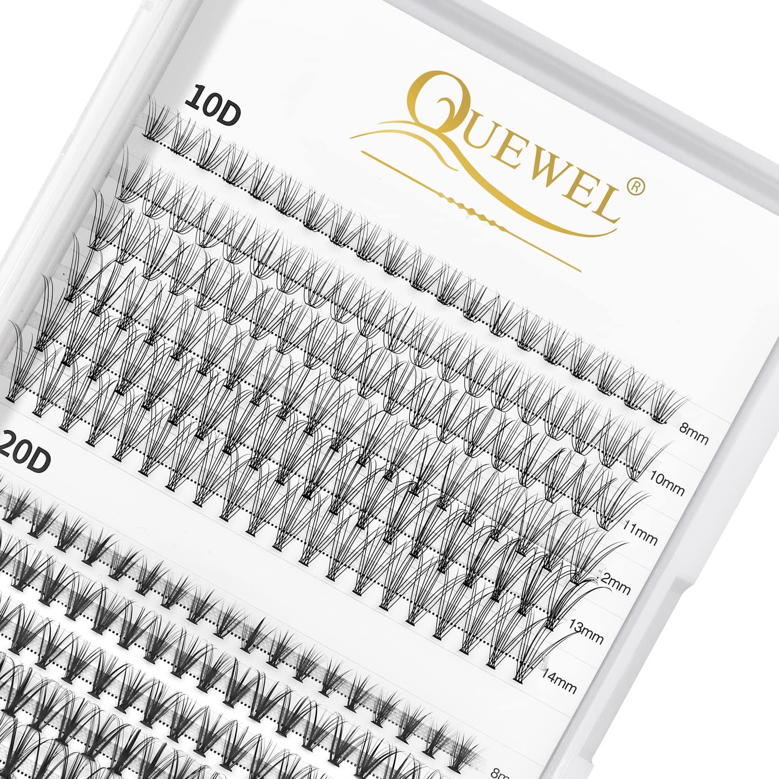 Photo 1 of *****2****QUEWEL Cluster Lashes 240Pcs Individual Lashes 10D+20D C Curl Mix8-14mm Lash Extensions Clusters Lashes Soft&Natural False Eyelashes Individual DIY Eyelash Extension at Home(10D+20D C MIX8-14)