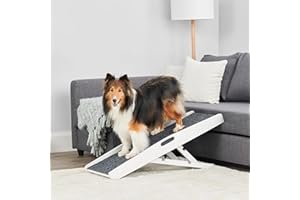 CARLSON PET PRODUCTS Carlson 39.5" Indoor Pet Ramp, White, Collapsible, Adjustable Height, Includes Handles, Non-Slip Carpet, and Rubber Feet