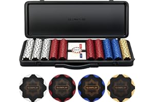 SLOWPLAY Nash 14g Clay Poker Chip Set for Texas Hold'em, 500 PCS [Blank Chips - Black Gold Edition] Features a Premium Case with Durable German Polycarbonate Shell