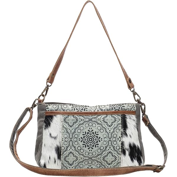 Amazon.com: Myra Bag Dual Strap Cowhide & Upcycled Canvas  display picture 3