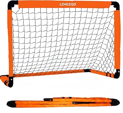 LZHDZQD Kids Football Goal 35.43in Foldable Garden Indoor Outdoor Orange