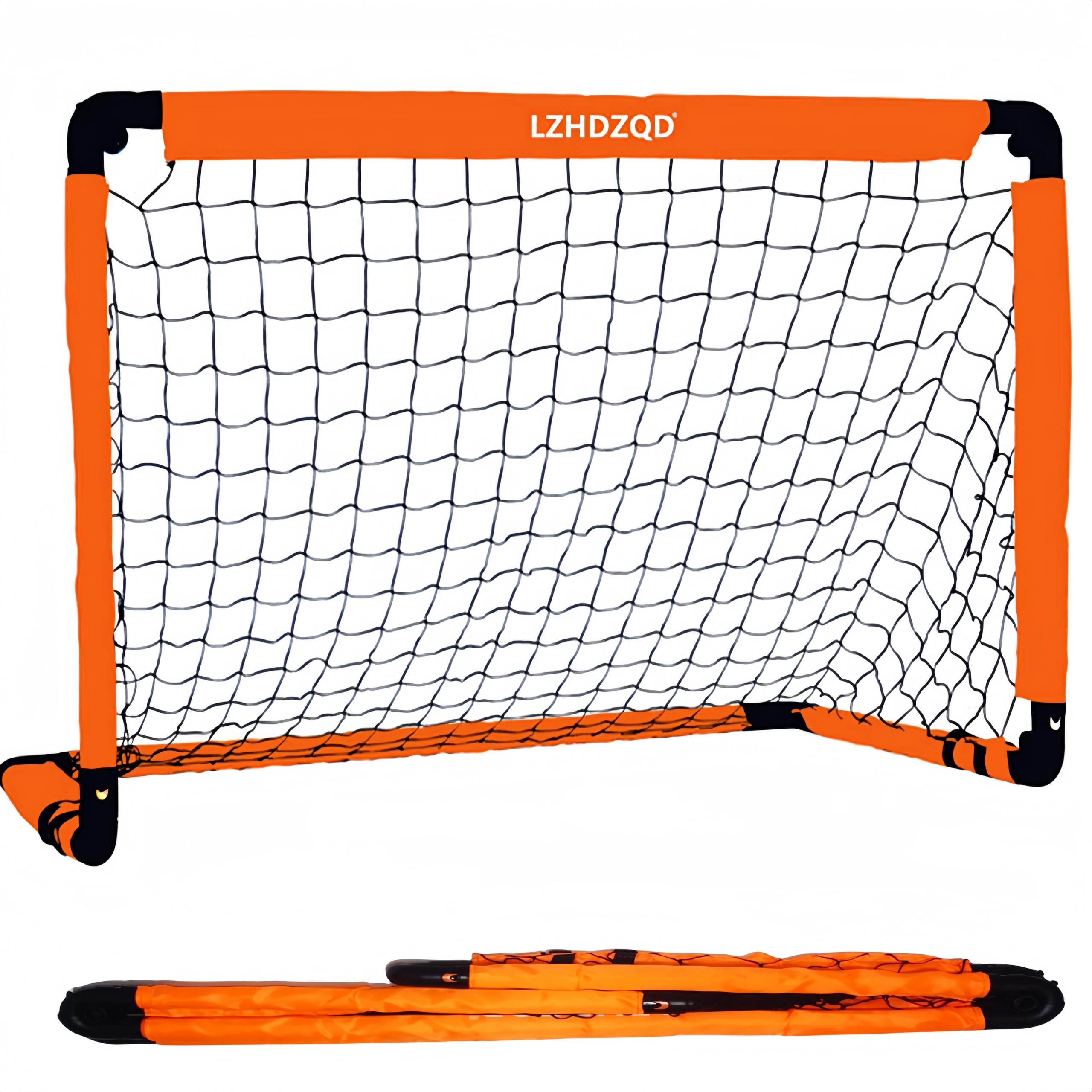 LZHDZQD Kids Football Goal for Children Toy Gift, Portable Foldable Goals for the Garden + Indoor + Outdoor, Children Toy Aged 1-5 for Halloween + Christmas + Birthday Gifts(35.43in X 23.62in Orange)