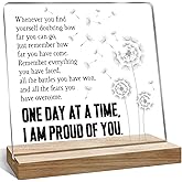 Sobriety Desk Décor Gifts for Men, Sober Gifts for Women, Motivational Desk Sign Decoration for Home, 4x4 Inches