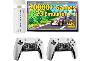 BADGOAL 2026 Upgraded Retro Gaming Console Stick Pro, Classic Video Games for TV with 4K HDMI, Built-in 23 Classic Game Emulators, 20000+ Games (White)