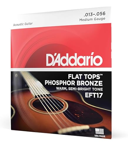 D'Addario EFT16 Flat tops Light semi-flattened phosphor bronze