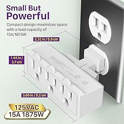 Fosmon 3 Outlet Adapter, Swivel Outlet Plug Three
