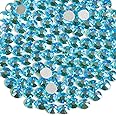 Beadsland 1440 Pieces Flat Back Crystal Rhinestones Round Gems,Aquamarine AB,SS20,4.6-4.8mm