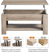 Yaheetech Lift Up Coffee Table with Hidden Storage Gray view 9