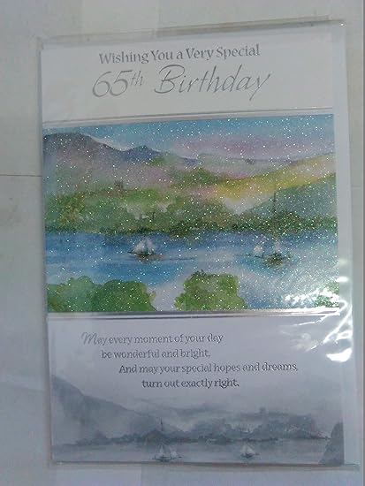 Biglietto Di Auguri Per 65 Compleanno Da Uomo 65 Anni Con Scritta In Lingua Inglese Wishing You A Very Special 65th Birthday Con Brillantini E Dettagli Laminati Amazon It Cancelleria E Prodotti Per Ufficio