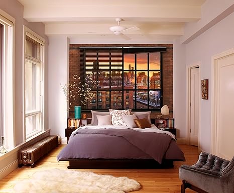 Komar - Fototapete BROOKLYN BRICK - 368x254 cm - Tapete, Wand Dekoration, New York, Manhattan, Backstein, Fenster 8-882