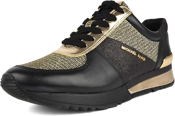 michael kors allie wrap trainer black gold