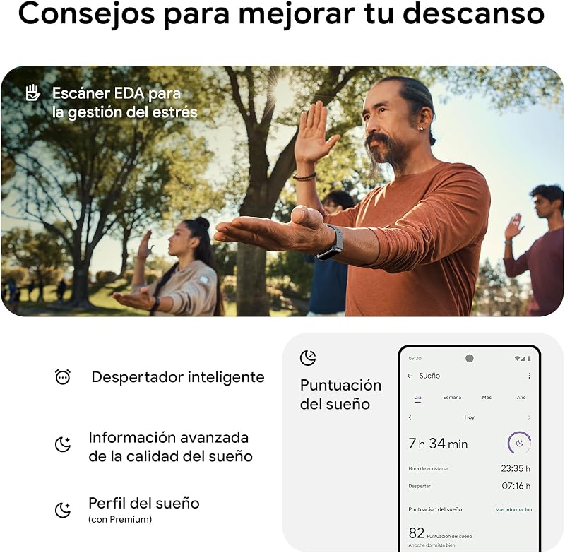 Google Fitbit Charge 6 Pulsera de actividad con 3 meses de suscripción al servicio Google Health Premium incluidos, 7 días de batería, Google Wallet y Maps, Coral/Aluminio Oro Champagne