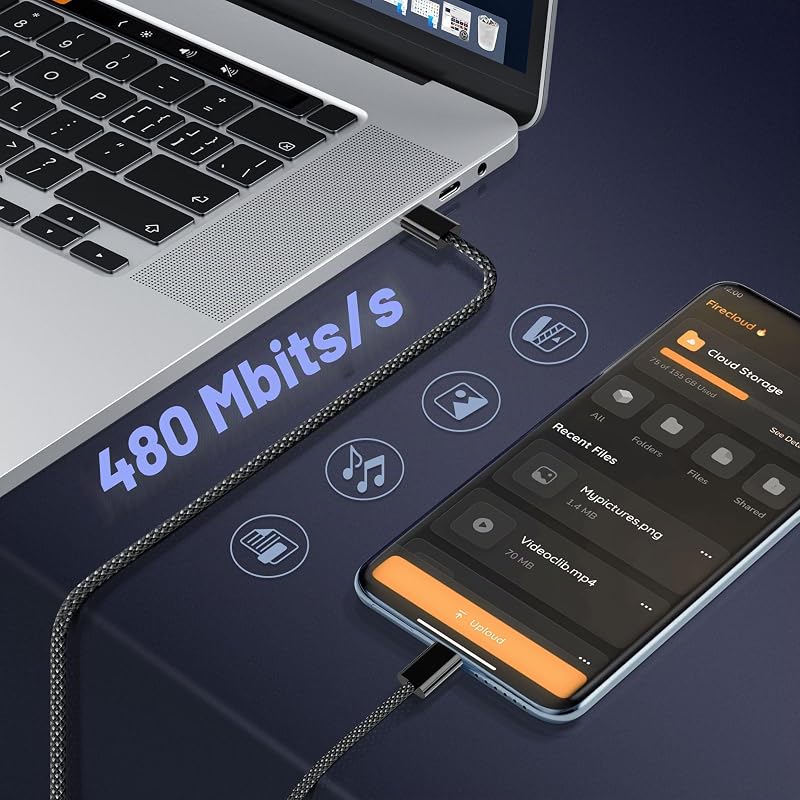 Cable USB C vers USB C Charge Rapide - [0.5M+1M+1M+2M] 60W PD Cordon USBC vers USBC Câble USB Type C to C 3A Nylon Tressé Compatible avec iPhone 17 16 15 Pro Max Samsung S25 S24 iPad MacBook