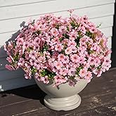 16 Bundles Artificial Flowers for Outdoor Realistic Faux Flower Spring Summer Garden Home Decoration, Hanging Daisy with Eucalyptus Leaves Fake Plants Greenery Balcony Porch Patio Front Door Decor