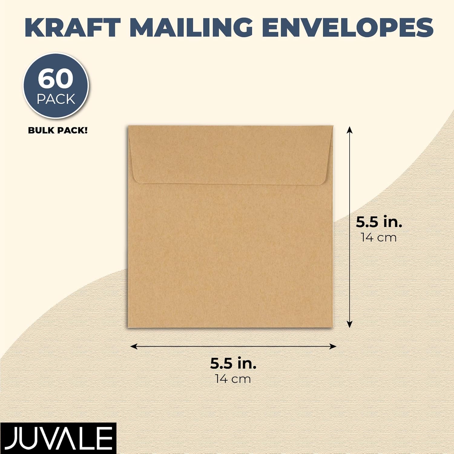 60 Pack Square Envelopes 5.5 x 5.5 Craft Invitations for Weddings Baby Shower, Graduation Party Supplies, Small Businesses - Image 3