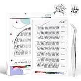 GAQQI Self Adhesive Eyelashes Clusters, No Glue Lash Clusters 10-16mm Wispy & Natural Cluster Lashes, No Band Press On Lashes