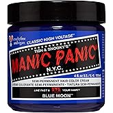 MANIC PANIC Classic Blue Moon Semi Permanent Hair Color - Neon Cool Blue Hair Dye for Women & Men That Lasts 4-6 Weeks - Vegan, Ammonia & Cruelty-Free - Create & Mix Custom Shades (4oz)