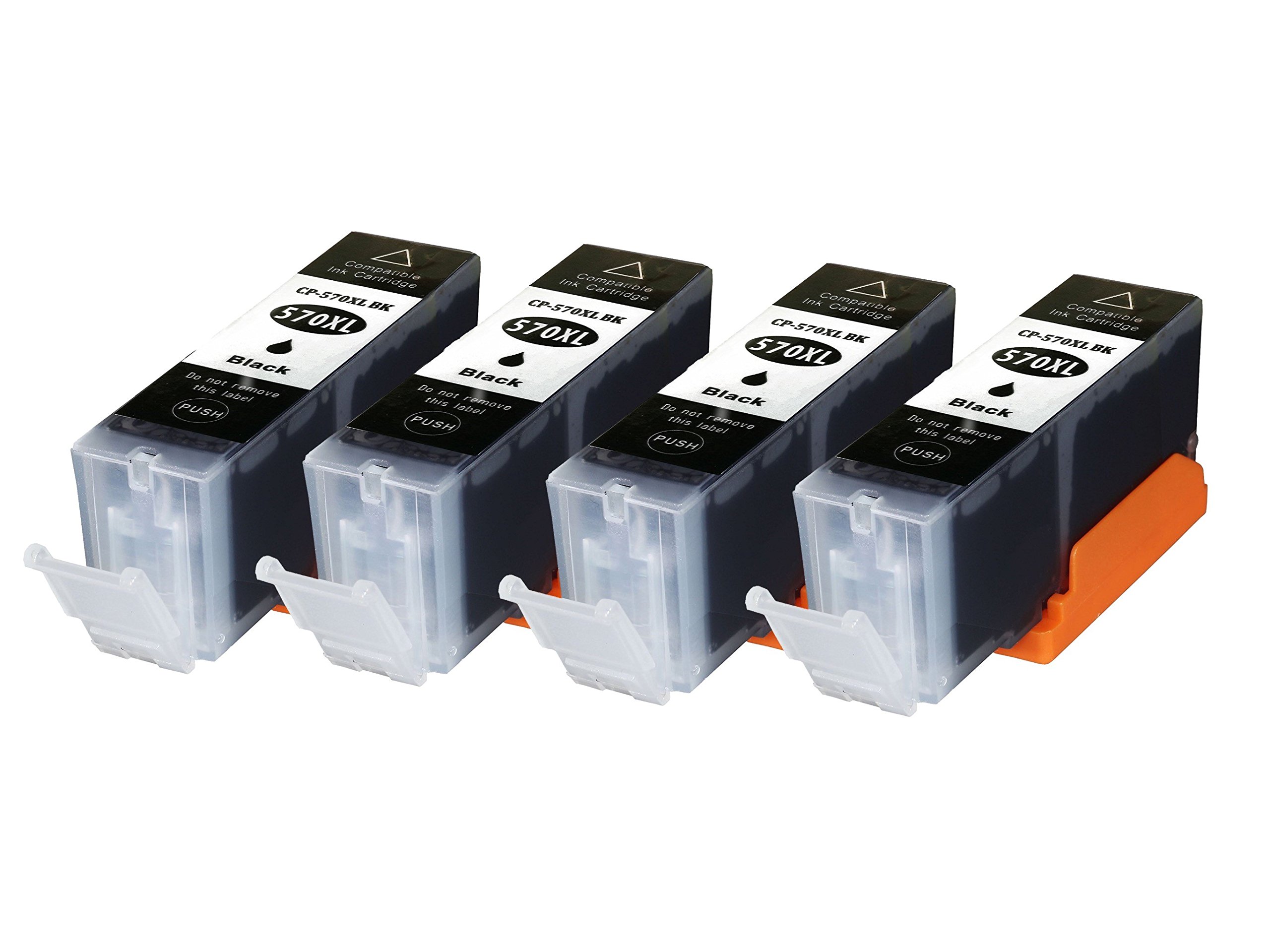 4 Black Compatible Canon Ink cartridges Non OEM PGI-570 XL - compatible with Canon PIXMA MG5700, PIXMA MG5750, PIXMA MG5751, PIXMA MG5752, PIXMA MG5753, PIXMA MG6800, PIXMA MG6850, PIXMA MG6851