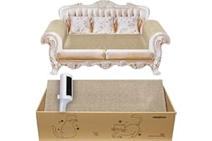 Miwoowim 3 PCS Royal Cat Scratcher Couch Large Cat Scratcher Sofa Bed 22.9 inch Cat Scratcher Cardboard Box 23.3 inch,Modern Cat Scratcher Lounger Cat Scratch Pad, Cat Scratchers for Indoor Cats