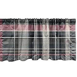 Ambesonne Buffalo Plaid Window Valance, Modern